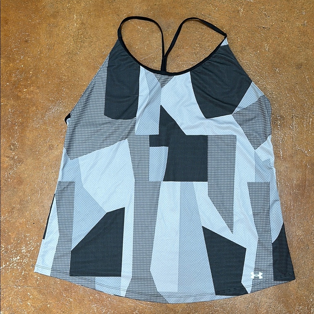 Under Armour Abstract Pattern Tank - Black and Gray XL